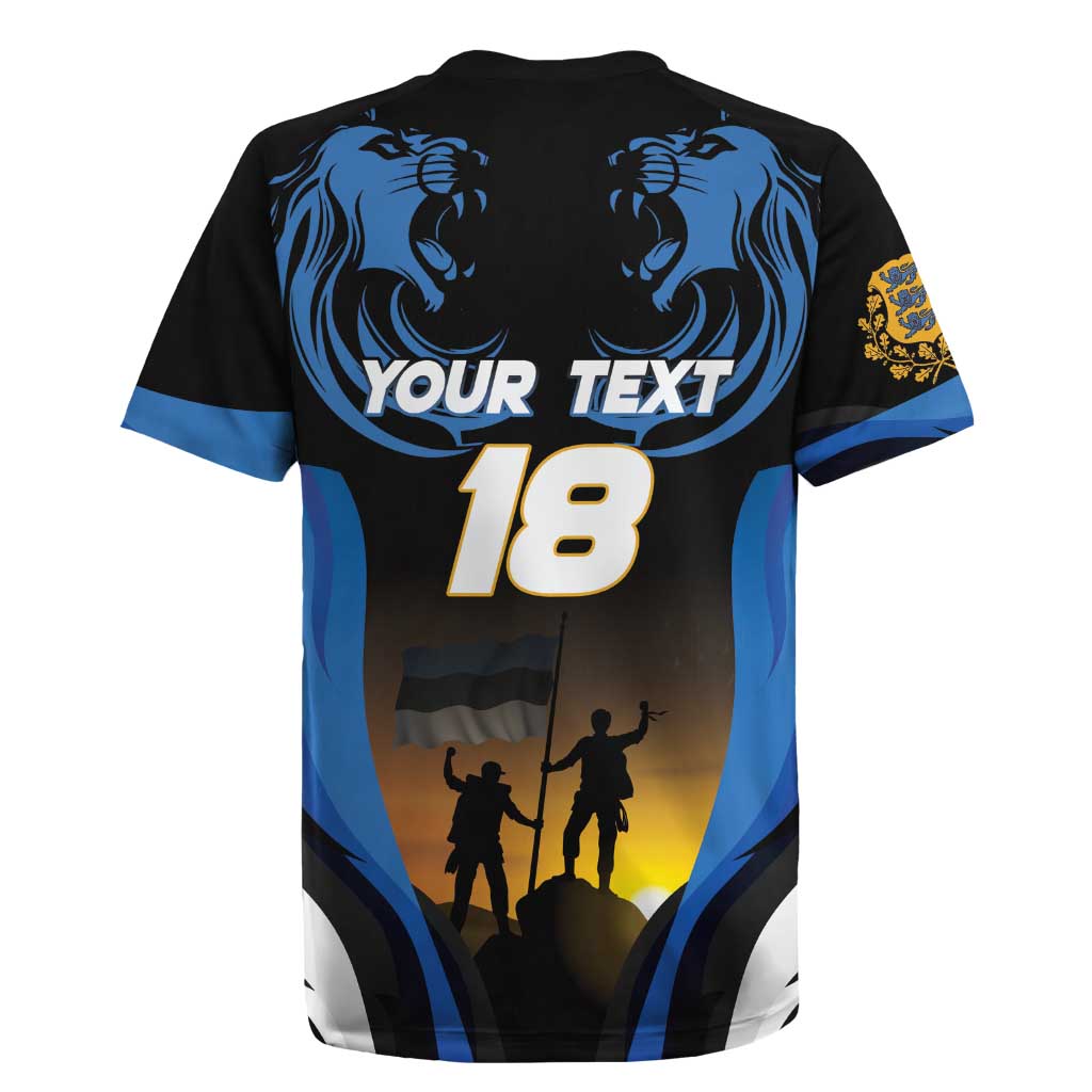 Custom Estonia National Flag Day Rugby Jersey Mu isamaa, mu onn ja room