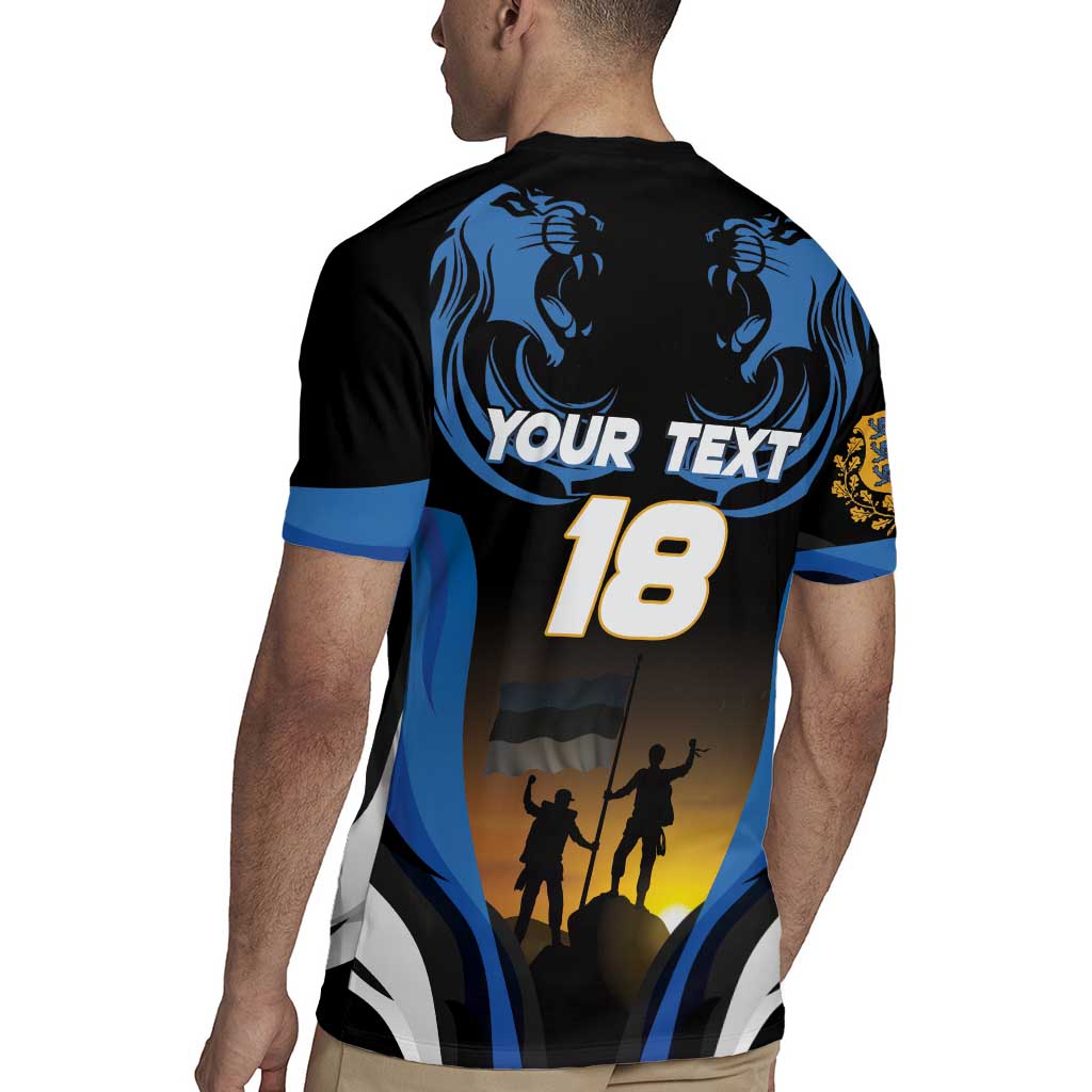 Custom Estonia National Flag Day Rugby Jersey Mu isamaa, mu onn ja room