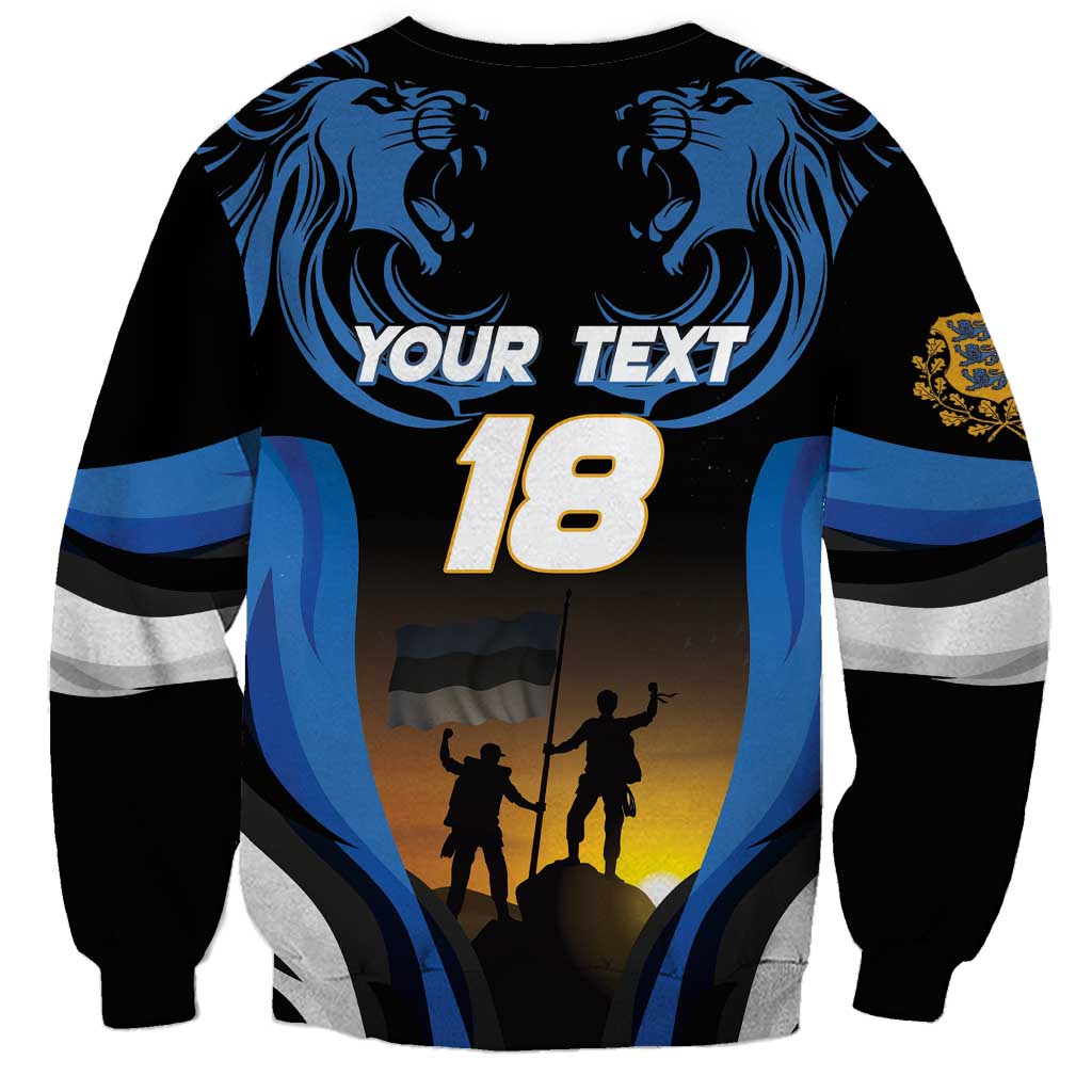 Custom Estonia National Flag Day Sweatshirt Mu isamaa, mu onn ja room