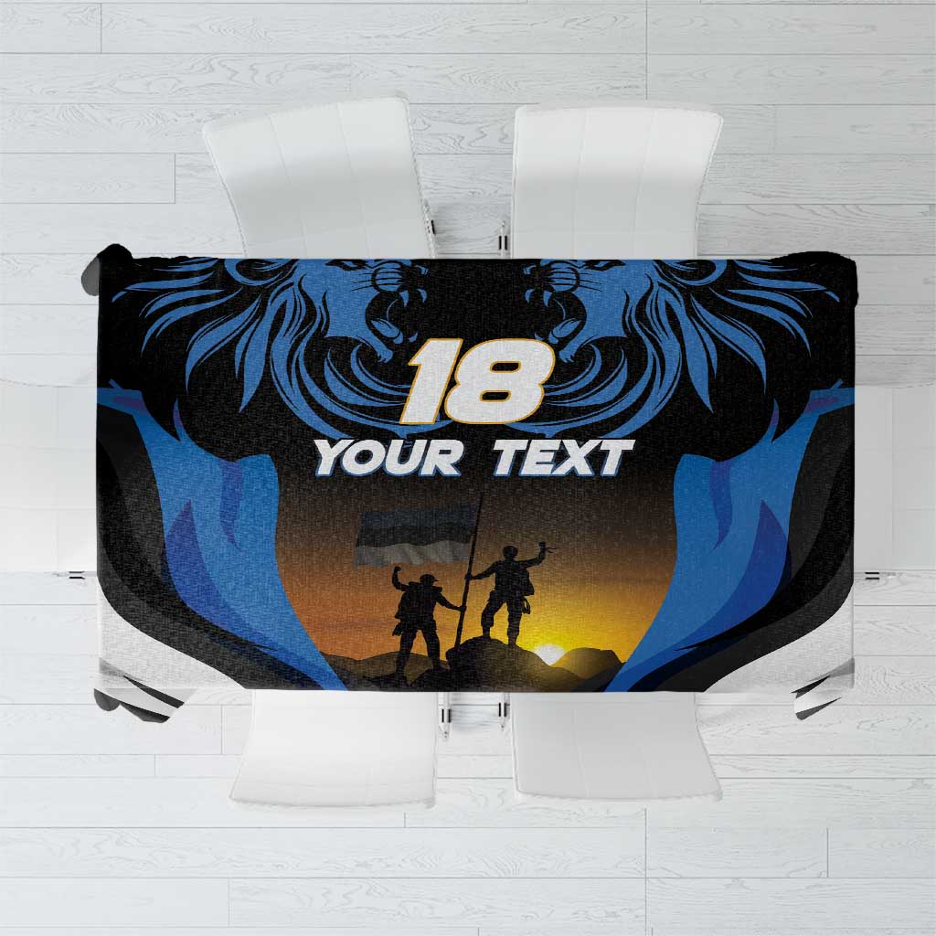 Custom Estonia National Flag Day Tablecloth Mu isamaa, mu onn ja room