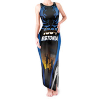 Custom Estonia National Flag Day Tank Maxi Dress Mu isamaa, mu onn ja room
