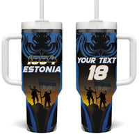 Custom Estonia National Flag Day Tumbler With Handle Mu isamaa, mu onn ja room