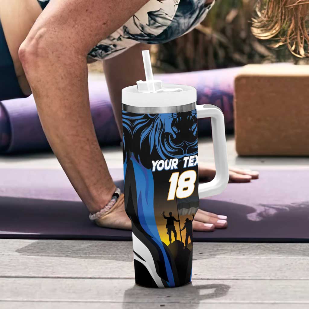 Custom Estonia National Flag Day Tumbler With Handle Mu isamaa, mu onn ja room