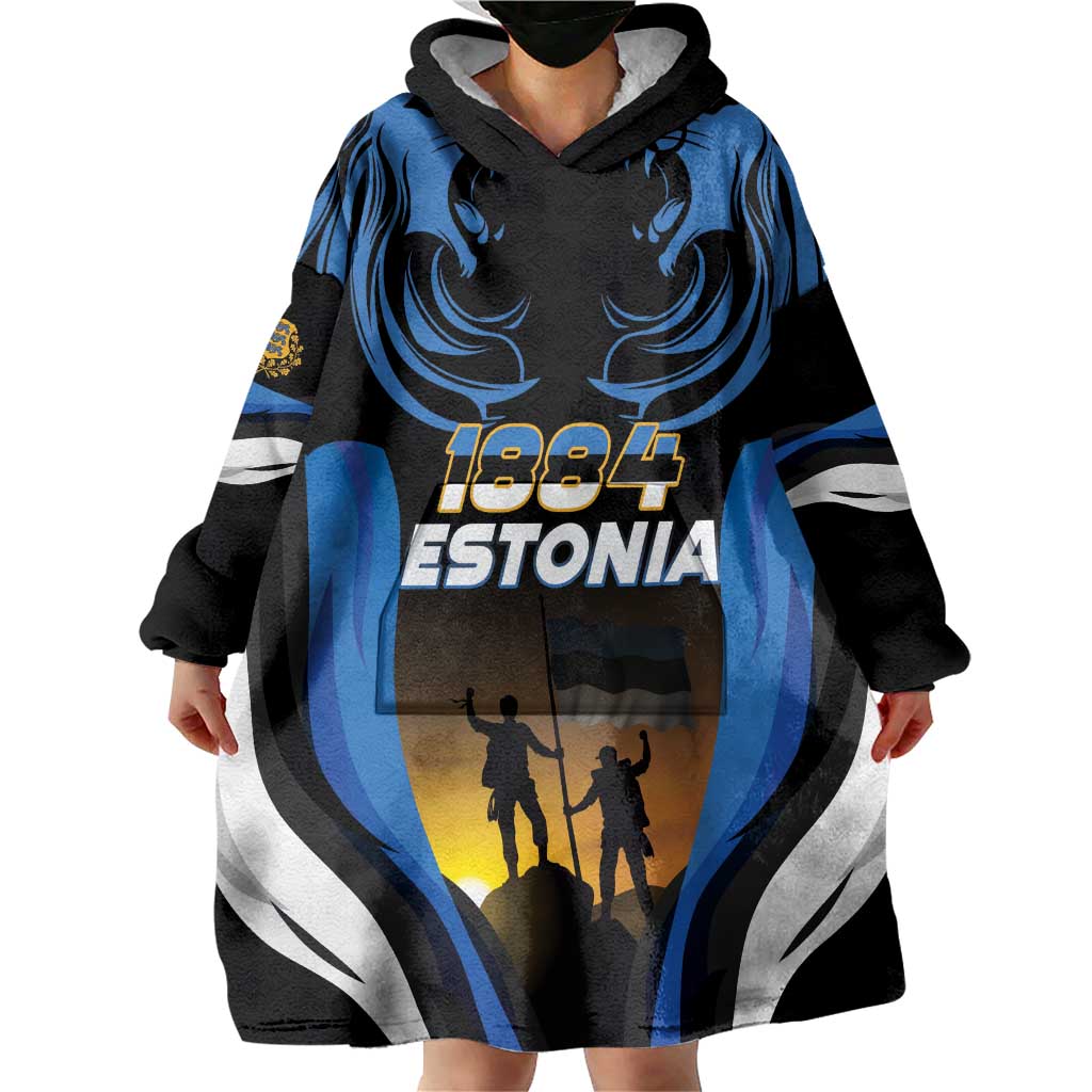 Custom Estonia National Flag Day Wearable Blanket Hoodie Mu isamaa, mu onn ja room