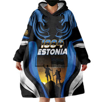 Custom Estonia National Flag Day Wearable Blanket Hoodie Mu isamaa, mu onn ja room