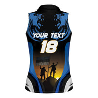 Custom Estonia National Flag Day Women Sleeveless Polo Shirt Mu isamaa, mu onn ja room