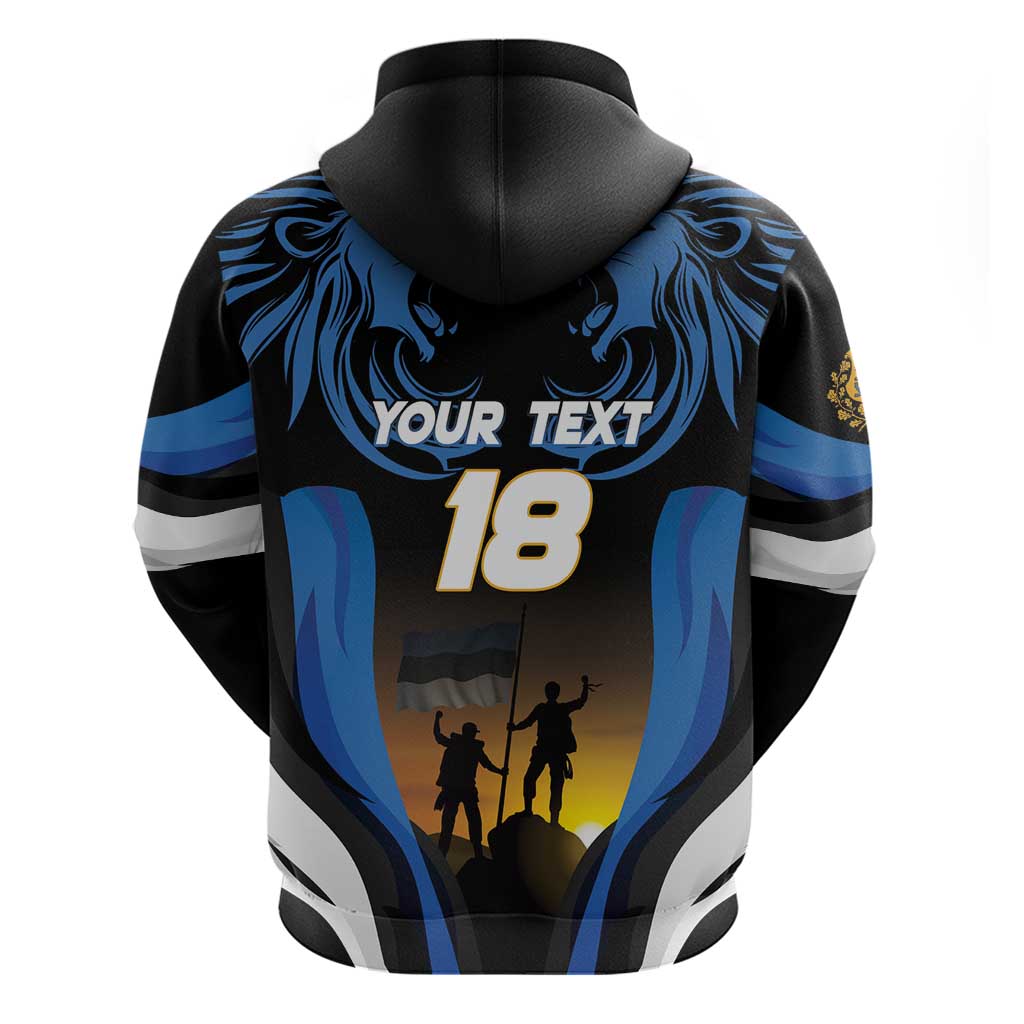 Custom Estonia National Flag Day Zip Hoodie Mu isamaa, mu onn ja room