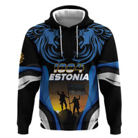 Custom Estonia National Flag Day Zip Hoodie Mu isamaa, mu onn ja room