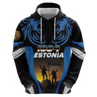 Custom Estonia National Flag Day Zip Hoodie Mu isamaa, mu onn ja room
