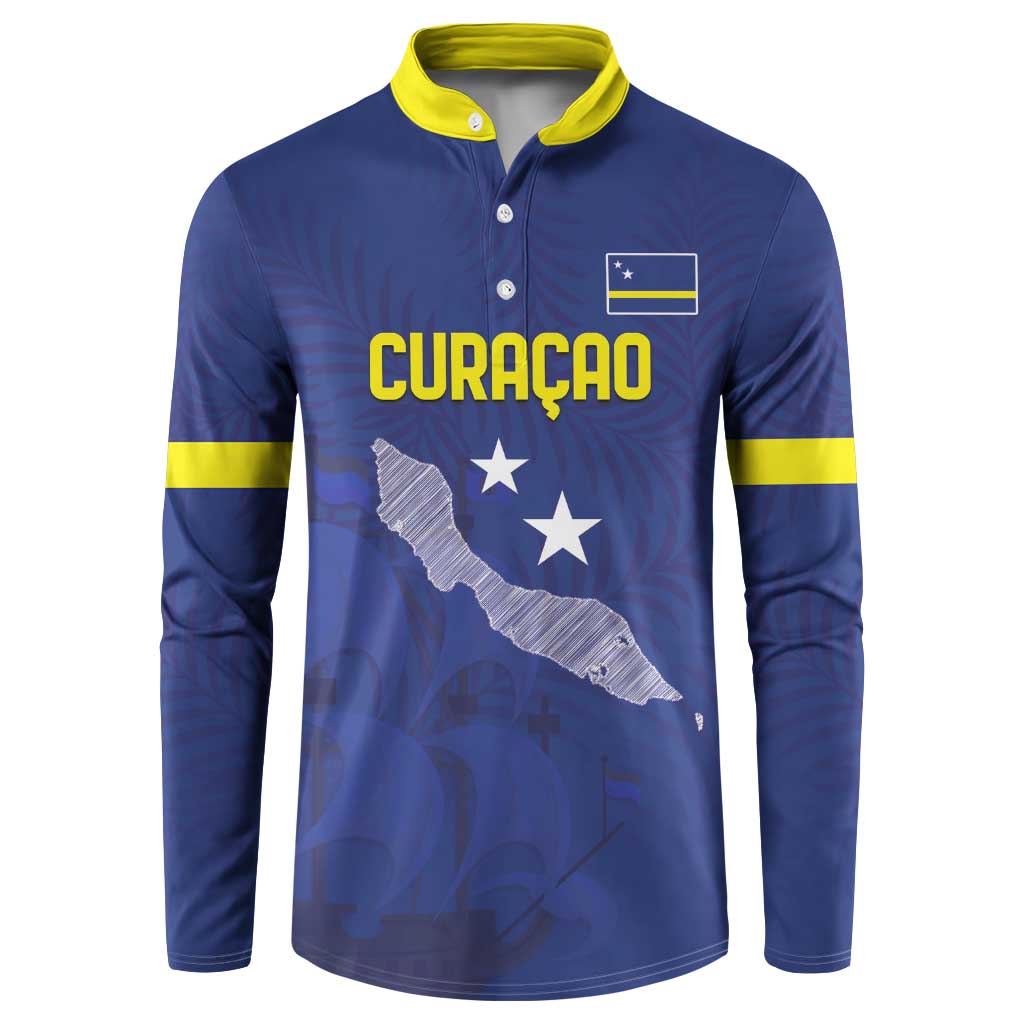 Custom Curacao Football Button Sweatshirt La Pantera Negra