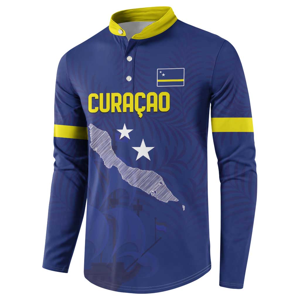 Custom Curacao Football Button Sweatshirt La Pantera Negra