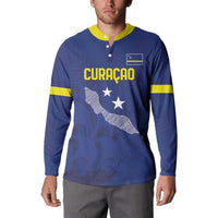 Custom Curacao Football Button Sweatshirt La Pantera Negra
