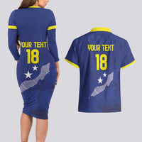 Custom Curacao Football Couples Matching Long Sleeve Bodycon Dress and Hawaiian Shirt La Pantera Negra