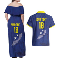 Custom Curacao Football Couples Matching Off Shoulder Maxi Dress and Hawaiian Shirt La Pantera Negra