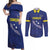 Custom Curacao Football Couples Matching Off Shoulder Maxi Dress and Long Sleeve Button Shirt La Pantera Negra