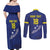 Custom Curacao Football Couples Matching Off Shoulder Maxi Dress and Long Sleeve Button Shirt La Pantera Negra