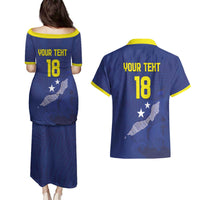 Custom Curacao Football Couples Matching Puletasi and Hawaiian Shirt La Pantera Negra