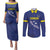 Custom Curacao Football Couples Matching Puletasi and Long Sleeve Button Shirt La Pantera Negra