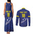 Custom Curacao Football Couples Matching Tank Maxi Dress and Long Sleeve Button Shirt La Pantera Negra