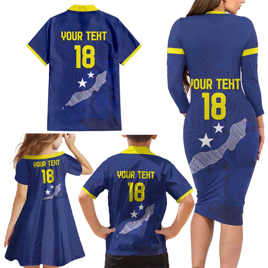 Custom Curacao Football Family Matching Long Sleeve Bodycon Dress and Hawaiian Shirt La Pantera Negra