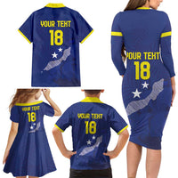 Custom Curacao Football Family Matching Long Sleeve Bodycon Dress and Hawaiian Shirt La Pantera Negra