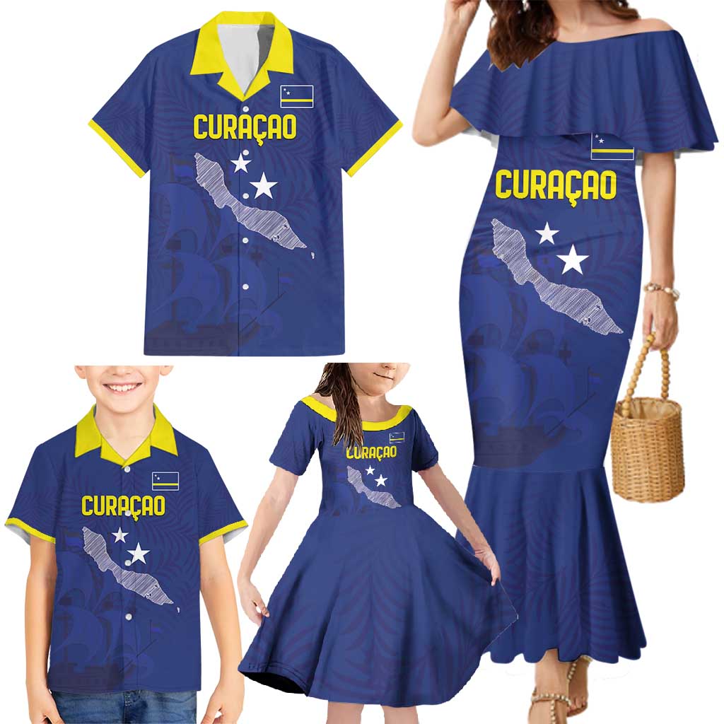 Custom Curacao Football Family Matching Mermaid Dress and Hawaiian Shirt La Pantera Negra