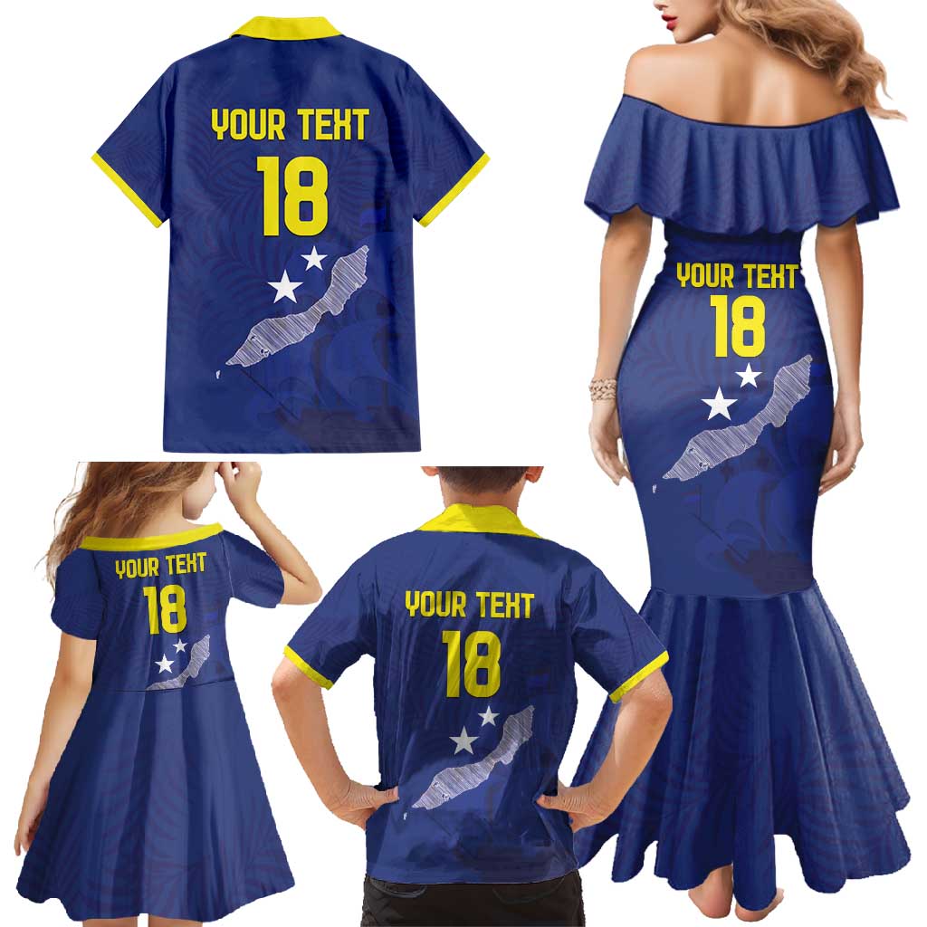Custom Curacao Football Family Matching Mermaid Dress and Hawaiian Shirt La Pantera Negra
