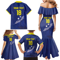 Custom Curacao Football Family Matching Mermaid Dress and Hawaiian Shirt La Pantera Negra