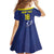 Custom Curacao Football Family Matching Off The Shoulder Long Sleeve Dress and Hawaiian Shirt La Pantera Negra