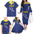 Custom Curacao Football Family Matching Off The Shoulder Long Sleeve Dress and Hawaiian Shirt La Pantera Negra