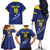 Custom Curacao Football Family Matching Off The Shoulder Long Sleeve Dress and Hawaiian Shirt La Pantera Negra