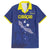 Custom Curacao Football Family Matching Off The Shoulder Long Sleeve Dress and Hawaiian Shirt La Pantera Negra