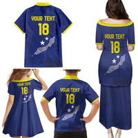 Custom Curacao Football Family Matching Puletasi and Hawaiian Shirt La Pantera Negra