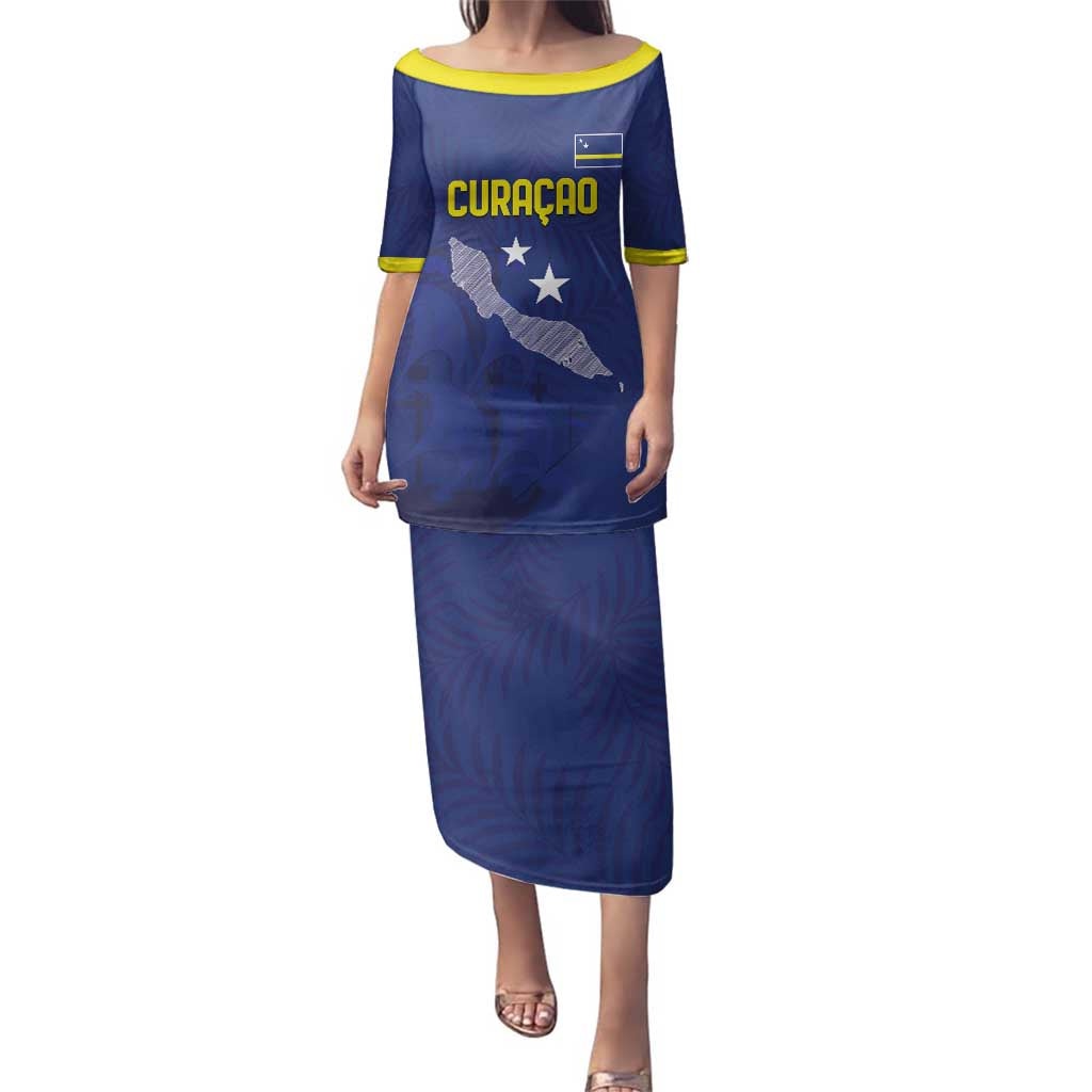 Custom Curacao Football Family Matching Puletasi and Hawaiian Shirt La Pantera Negra