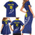 Custom Curacao Football Family Matching Short Sleeve Bodycon Dress and Hawaiian Shirt La Pantera Negra
