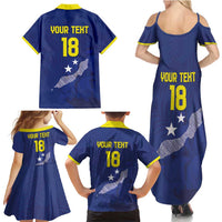 Custom Curacao Football Family Matching Summer Maxi Dress and Hawaiian Shirt La Pantera Negra