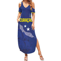 Custom Curacao Football Family Matching Summer Maxi Dress and Hawaiian Shirt La Pantera Negra