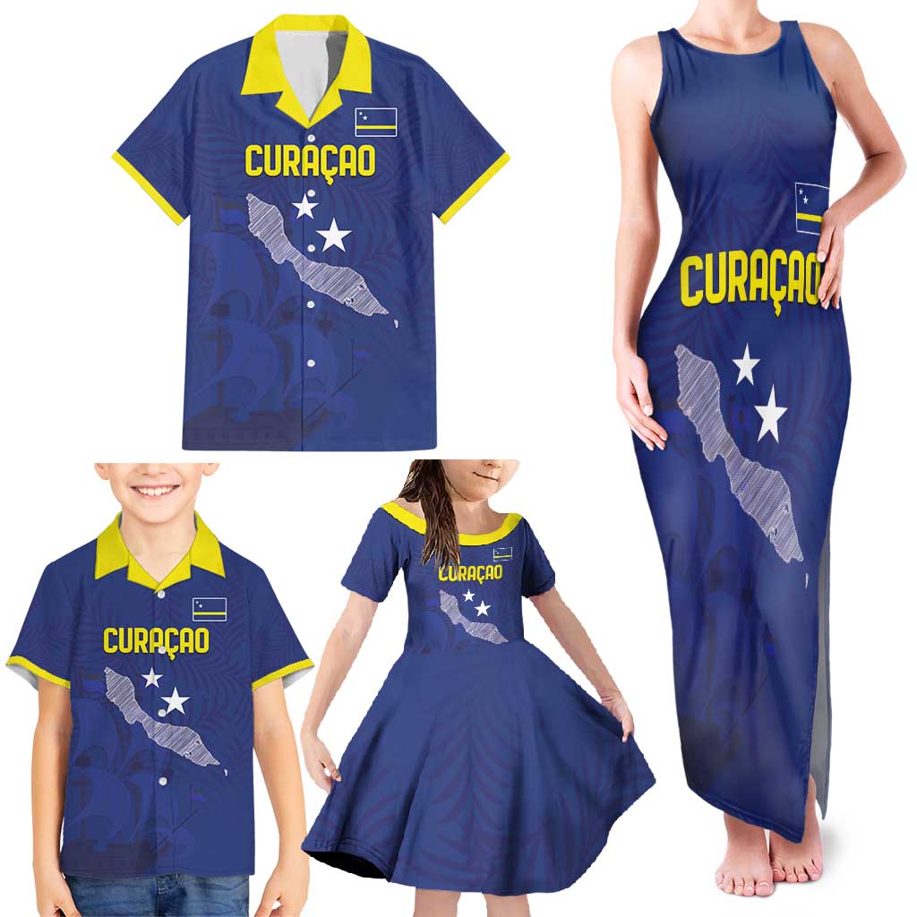 Custom Curacao Football Family Matching Tank Maxi Dress and Hawaiian Shirt La Pantera Negra