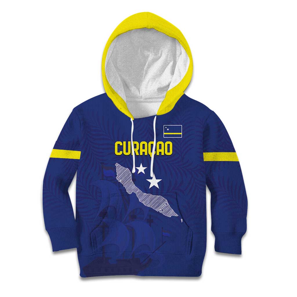 Custom Curacao Football Kid Hoodie La Pantera Negra