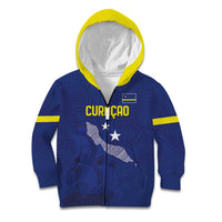 Custom Curacao Football Kid Hoodie La Pantera Negra