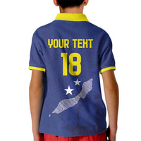 Custom Curacao Football Kid Polo Shirt La Pantera Negra
