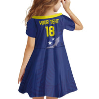 Custom Curacao Football Kid Short Sleeve Dress La Pantera Negra