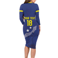 Custom Curacao Football Long Sleeve Bodycon Dress La Pantera Negra
