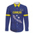 Custom Curacao Football Long Sleeve Button Shirt La Pantera Negra