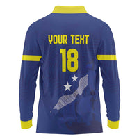 Custom Curacao Football Long Sleeve Polo Shirt La Pantera Negra