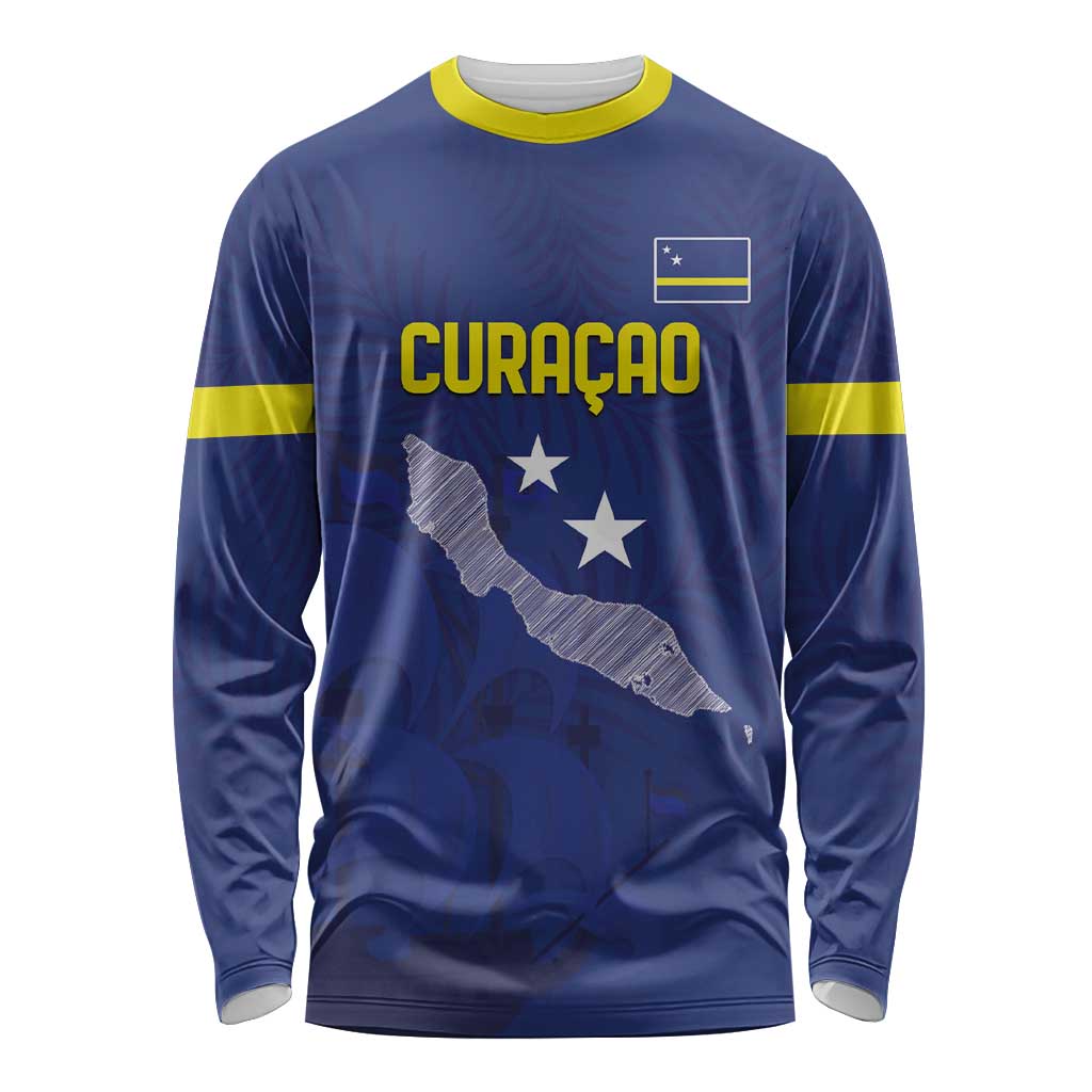 Custom Curacao Football Long Sleeve Shirt La Pantera Negra