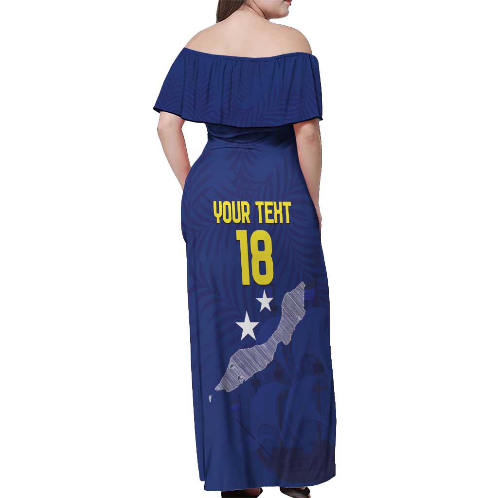Custom Curacao Football Off Shoulder Maxi Dress La Pantera Negra