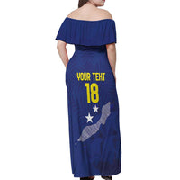 Custom Curacao Football Off Shoulder Maxi Dress La Pantera Negra