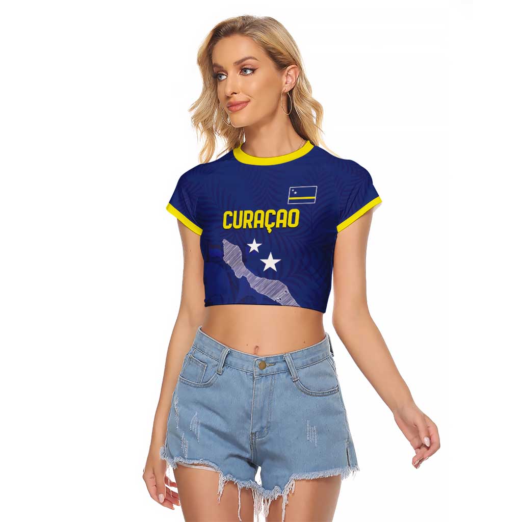 Custom Curacao Football Raglan Cropped T Shirt La Pantera Negra