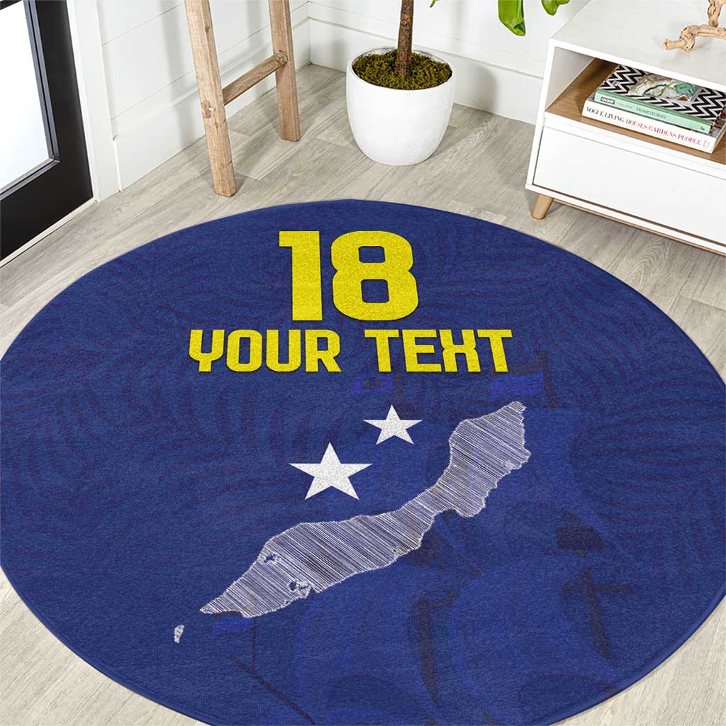 Custom Curacao Football Round Carpet La Pantera Negra